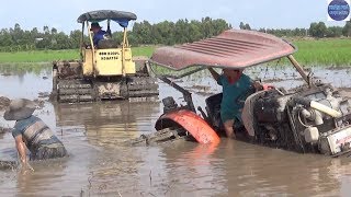 máy ủi kéo kubota 6040 lọt hầm và cái kết/vietnam tractor