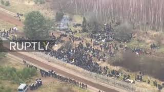 Poland: Hundreds of migrants approach Kuznica from Belarusian border