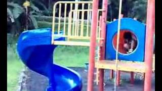 Kids play slide