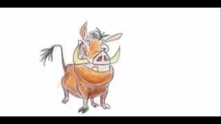 рисунок вк - пумба (pumba from cartoon "king on lion" - speed drawing)