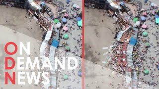 Drone Captures DEADLY Stadium Collapse In Colombia