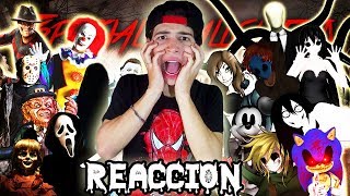 CHUCKY ANNABELLE JASON FREDDY IT VS JEFF JANE SLENDER SONIC.EXE RAP |PELIS TERROR VS CREPYS|REACCIÓN