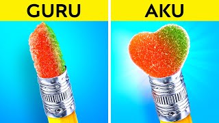 MENYEMBUNYIKAN PERMEN DI SEKOLAH || Menyelundupkan Makeup dan Makanan ke Kelas oleh 123 GO Like!