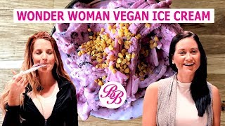 Blueberry "Wonder Woman" Vegan Ice Cream | Healthy Booty Bands Recipes with Danita and Cindy