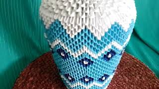 Модульное оригами, синяя ваза (описание)/Modular origami, blue vase (description)        V39