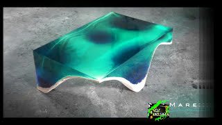 Стол из  Прозрачной эпоксидной смолы / 3D
