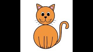 How to draw, Drawing School: numbers/ Рисуем и изучаем цифры, как рисовать кошку.