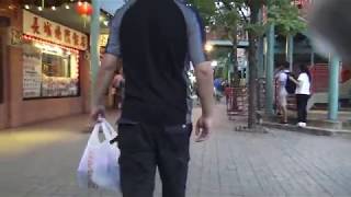 Guy wearing high heels in public.