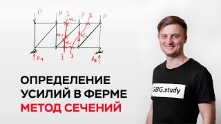Определение усилий в ферме. Метод сечений. Строймех