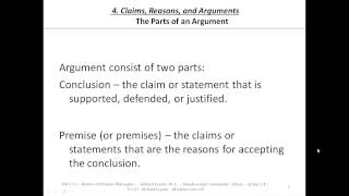 4.09 Claims, Reasons, and Arguments (Parts of an Argument)