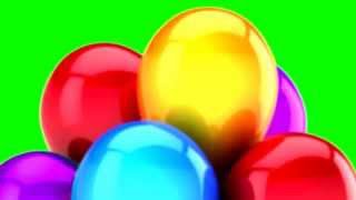 Green Screen Balloons Flying - Footage / Футаж воздушные шары переход #1 Chroma Key