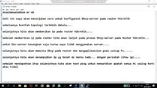 GNS3 : Dhcp Server MikroTik