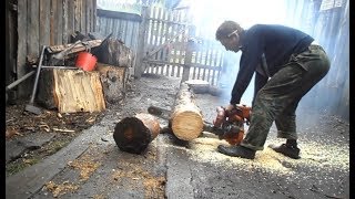 Б/п  Дружба 4э. Тест. Russian chainsaw "friendship 4 electrician" 1991 year. Wood test.the USSR