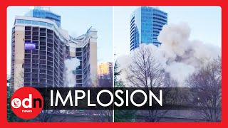 Building Implosion: Former Holiday Inn Hotel Demolished in Virginia