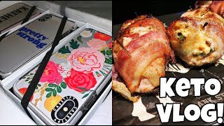 Keto Eating Vlog | Bacon Wrapped Chicken Bombs | Casetify iPhone XS Max Haul!