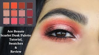 Ace Beaute Scarlet Dusk Palette Tutorial, Swatches & Review | Boxycharm Box January 2020 | Warm Eyem