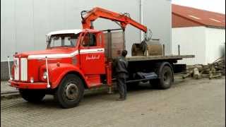 scania L80 super, hout lossen