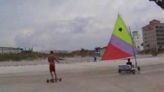 homemade blokart at jax beach with landboard