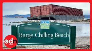 Huge stranded BARGE gets official SIGN in Canada