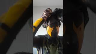 Young gay boy puts on Zentai/Morphsuit, latex catsuit and latex puppy mask layering