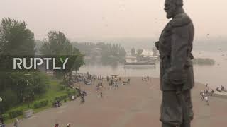 Russia: Drone footage reveals Irkutsk shrouded in smoke due to forest fires