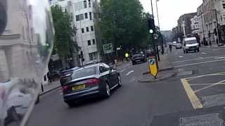YE08 CPX White Van Man swerves at cyclist
