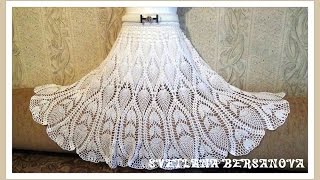 Вяжем вместе - юбка с ананасами.Часть 7. knitted crochet skirt