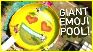 ?DAD TURNS POOL INTO EMOJI!! ? | Sam & Nia