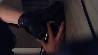 High heels candid trample
