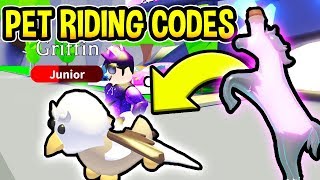 RIDING GRIFFIN PET IN ADOPT ME CODES 2019 | Roblox Adopt me Ride A Pet Update