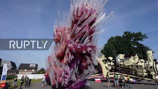 Netherlands: Flower power - floral floats exhibited at traditional parade in Zundert