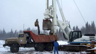Добыча алмазов при помощи буровой установки типа Bauer, Soilmec, Yutong