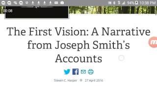 Joseph Smith's First Vision Story new Version on lds.org Contradicting LDS History