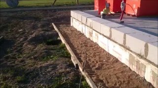 СТРОИМ ДОМ ИЗ ГАЗОБЕТОНА. Первый ряд газобетона.