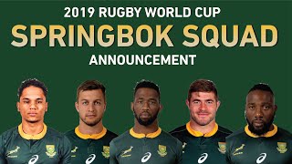 LIVE: Springbok Rugby World Cup squad announcement