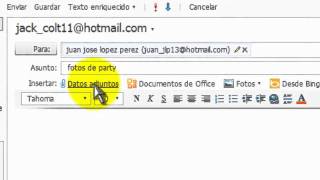 Como enviar archivos por hotmail.com