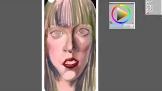 １時間で描く iPhone 4 バックカバーステッカー　Lady gaga