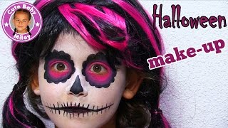 HALLOWEEN KINDER SCHMINKEN - Miley wird eine Untote Totenkopf | CuteBabyMiley