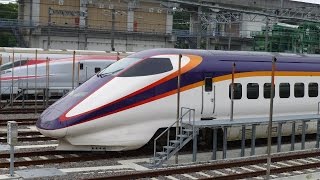 東北新幹線・那須電留基地　新塗装Ｅ３系Ｌ６５編成留置と出発 13.July.2014
