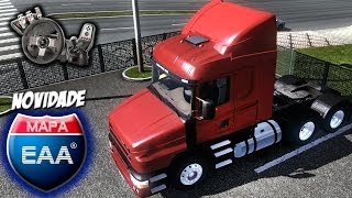 Euro Truck Simulator 2 - Mapa EAA - Retroescavadeira - Scania 124g bicuda - Com Logitech G27