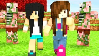 Minecraft -  FUGINDO DOS ZOMBIE PIGMAN