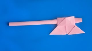 оригами боевой топор алебарда // the origami of the halberd combat ax