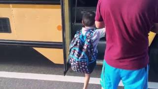 Joeys First Day of School and riding the bus.