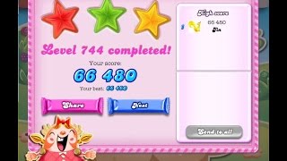 Candy Crush Saga Level 744   ★★★   NO BOOSTER