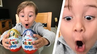 2 OVOS KINDER SURPRESA GIGANTES!! Maxi Kinder Chocolate Surprise Egg Toys for Kids