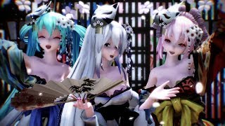 【MMD海外用】TDA式改変ハク・ミク・ルカで【響喜乱舞】【4KUHD 60fps】版