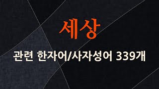 세상에 관한 한자어/사자성어 339개