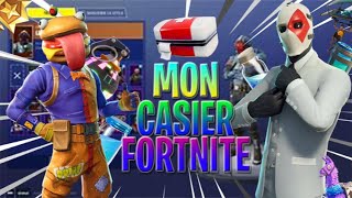 PRÉSENTATION DE MON CASIER ! #FORTNITE #BATTLEROYALE #SKINS #VBUCKS