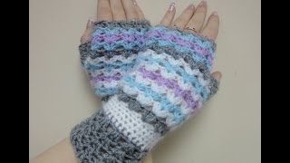 Ажурные митенки Часть -1 Вязание крючком The openwork mitts Part -1 Crochet
