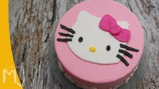 TARTA "HELLO KITTY" | Fondant para principiantes